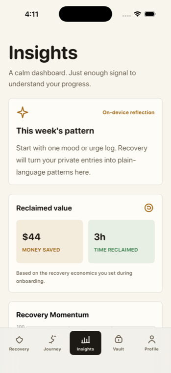 UnLink Insights screen